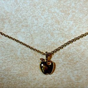 Gold apple necklace